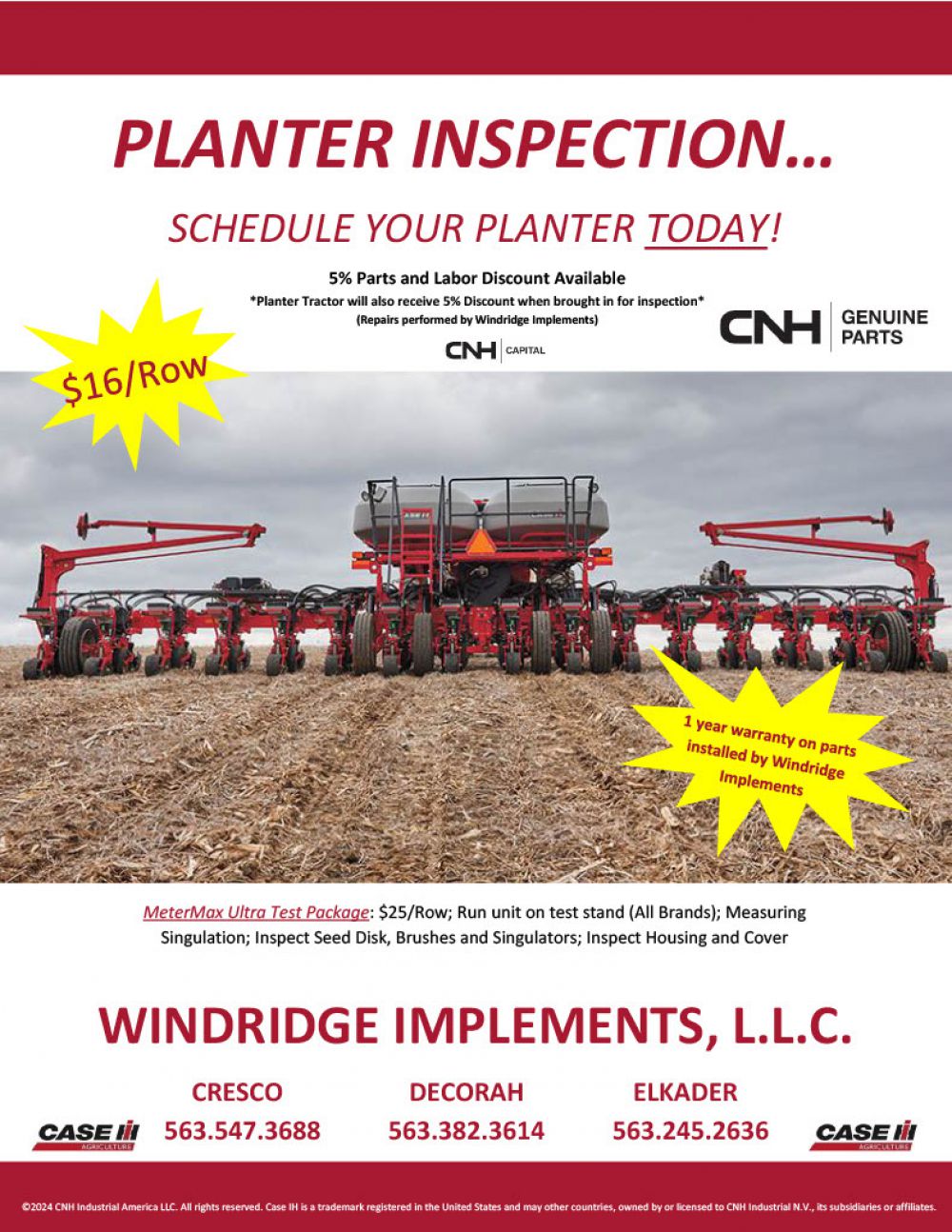 2024 PLANTER INSPECTION